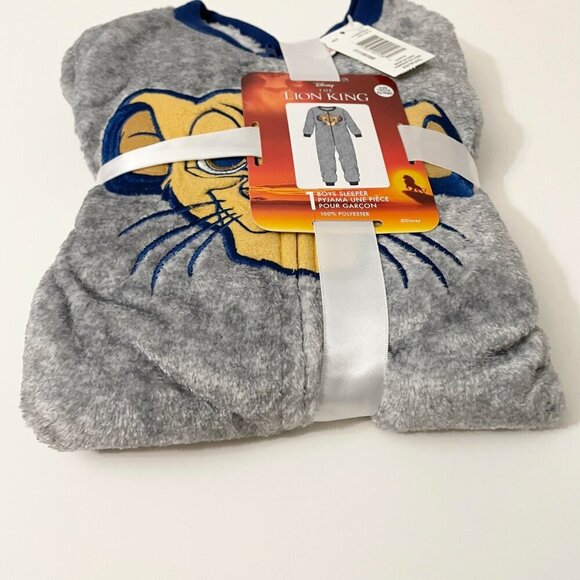 Disney The Lion King Simba Kids Boys Sleeper Zippered Fleece XS 4/5 - Picture 5 of 16